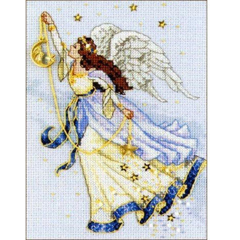 TWILIGHT ANGEL, zestaw do haftu liczonego, Aida 16 liczb gołębi szary, WYMIARY, kolekcja złota (06711)
