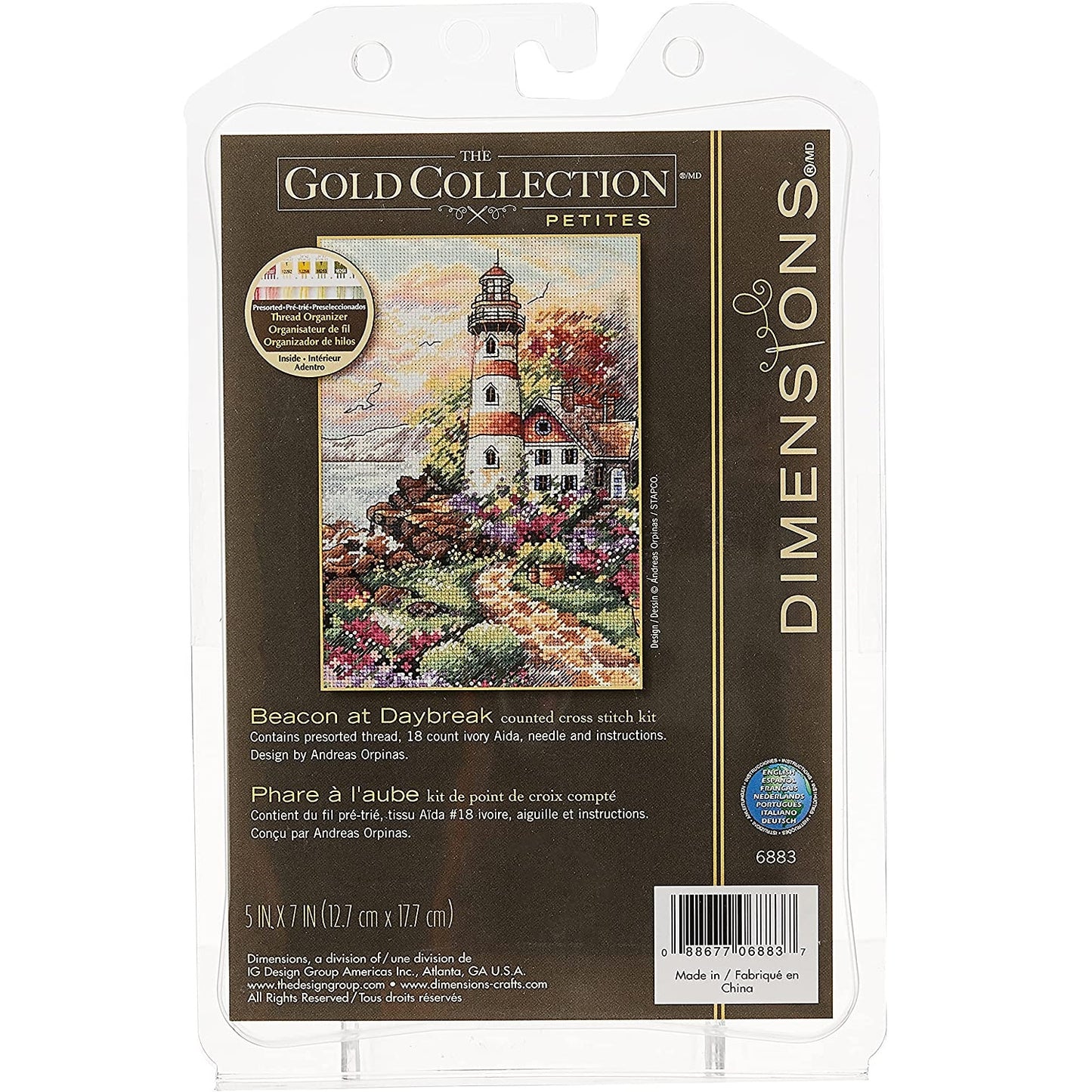 BEACON AT DAYBREAK, Counted Cross Stitch Kit, 18 count ivory Aida, DIMENSIONS, Gold Collection (06883)
