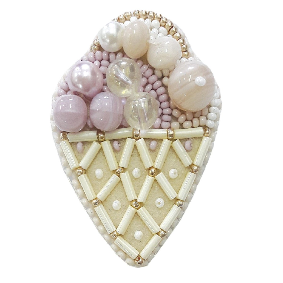 BP-189 Beadwork kit for creating brooch Crystal Art "Dessert"