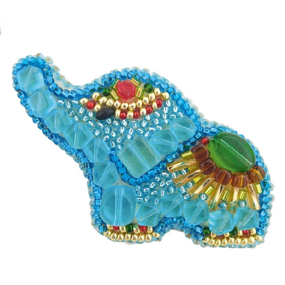 BP-226 Beadwork kit for creating broоch Crystal Art "Elephant"
