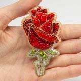 BP-275 Beadwork kit for creating broоch Crystal Art "Rose" - Leo Hobby