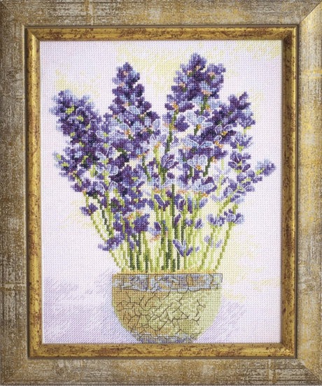 LAVENDER, Counted Cross Stitch Kit, 18 count Aida, size 16,5 x 20,5 cm, Charivna mit | Momentos Magicos (M-277) - Leo Hobby