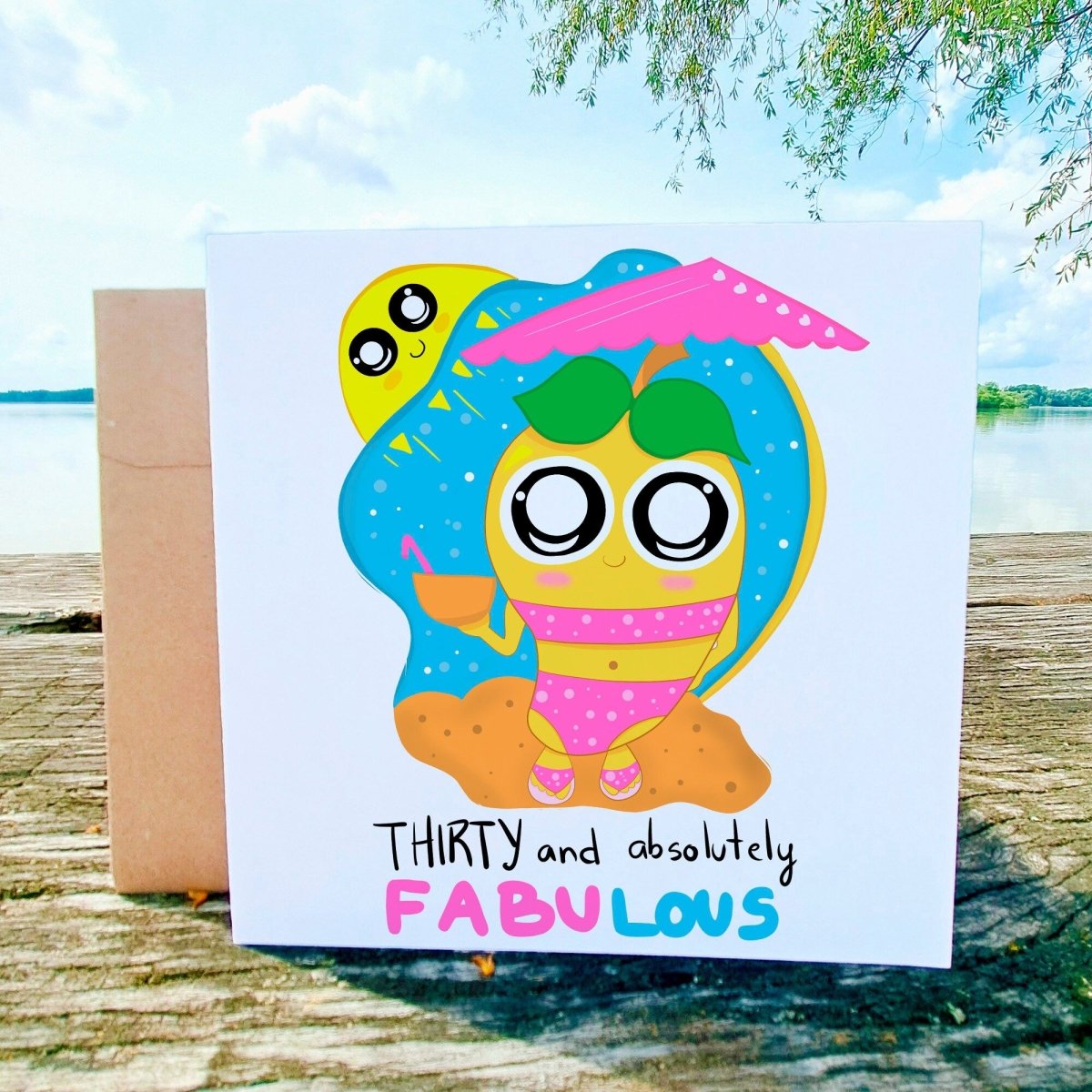 30th Fabulous Birthday Card - Kawaii Greetings Card with Custom Message, Cute Gift Thirty Birthday Queen, Mango Cartoon Postcard - Leo Hobby Marketplace