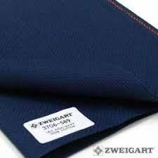 Zweigart Precut Stern-Aida color 589 Navy, Fabric Cut 48 x 53 cm (19" x 21") 100% Cotton,  5,4 / cm - 14 ct (3706/589)