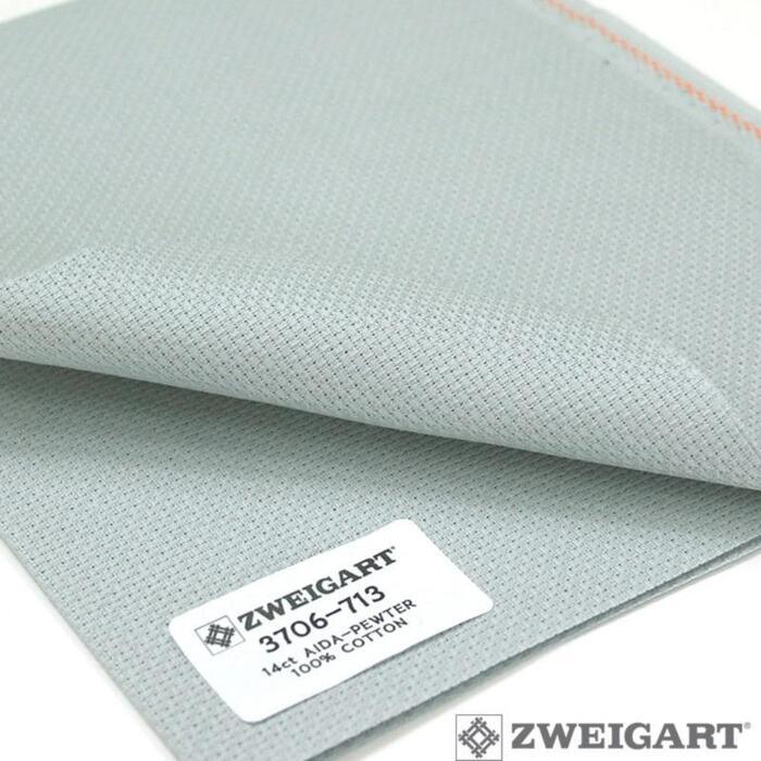 Zweigart Precut Stern-Aida color 713 Fabric Cut 48 x 53 cm (19" x 21") 100% Cotton, 14 ct (3706/713)
