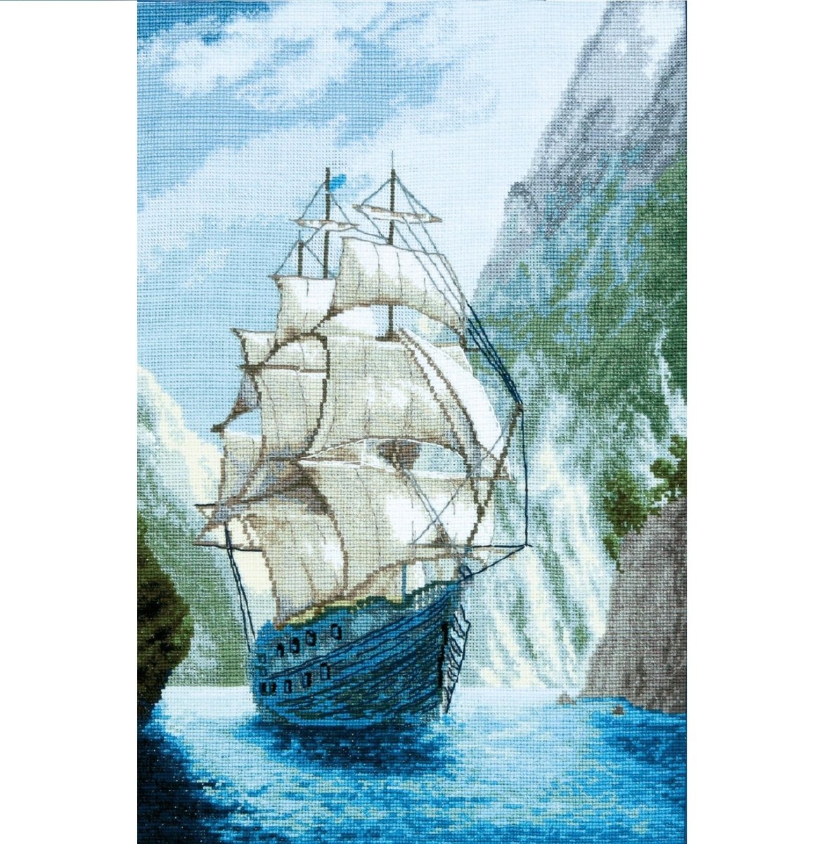 TO THE HOME HARBOR, Counted Cross Stitch Kit, 16 count Aida, size 25 x 38,5 cm, Charivna mit | Momentos Magicos (M-441)