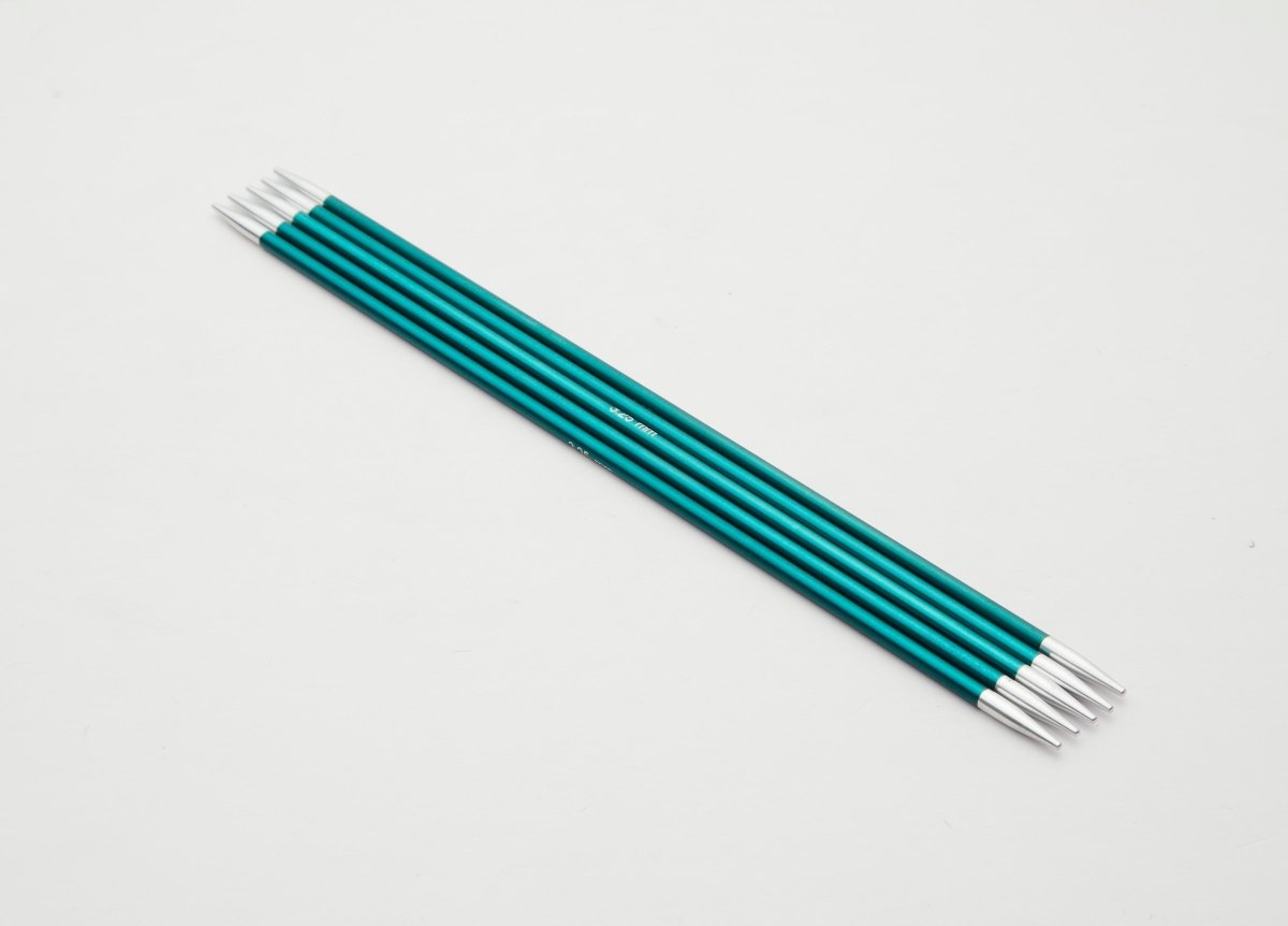 KnitPro Aluminium Zing Double Points – bold colors, smooth knit.