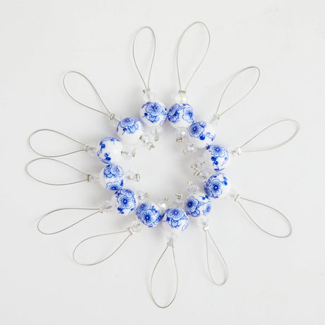 KnitPro NEW ZOONI Stitch Markers in Playful Beads Blooming Blue 