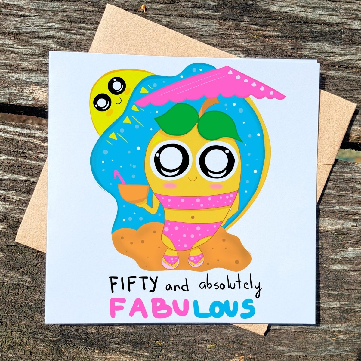 50th birthday card, 50 and fabulous, Cute 50 Years Birthday for her Wife, Fifty Years Postcards - Leo Hobby Marketplace