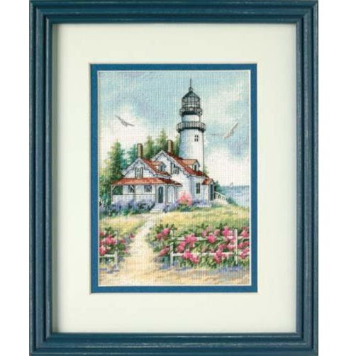 SCENIC LIGHTHOUSE, Counted Cross Stitch Kit, 18 count white Aida, DIMENSIONS, Gold Collection (65057)