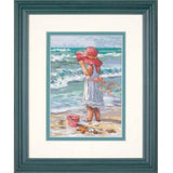 GIRL AT THE BEACH, Counted Cross Stitch Kit, 18 count white Aida, DIMENSIONS, Gold Collection (65078)