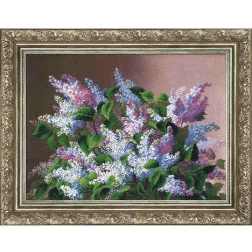 Springtime Lilac Bouquet | Charivna Mit (B-680) Beadwork kit (46 x 34 cm)