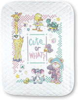 CUTE … OR WHAT? Baby Quilt, Stamped Cross Stitch Kit, finished size 34" x 43" (86 x 109 cm), DIMENSIONS (72724) - Leo Hobby