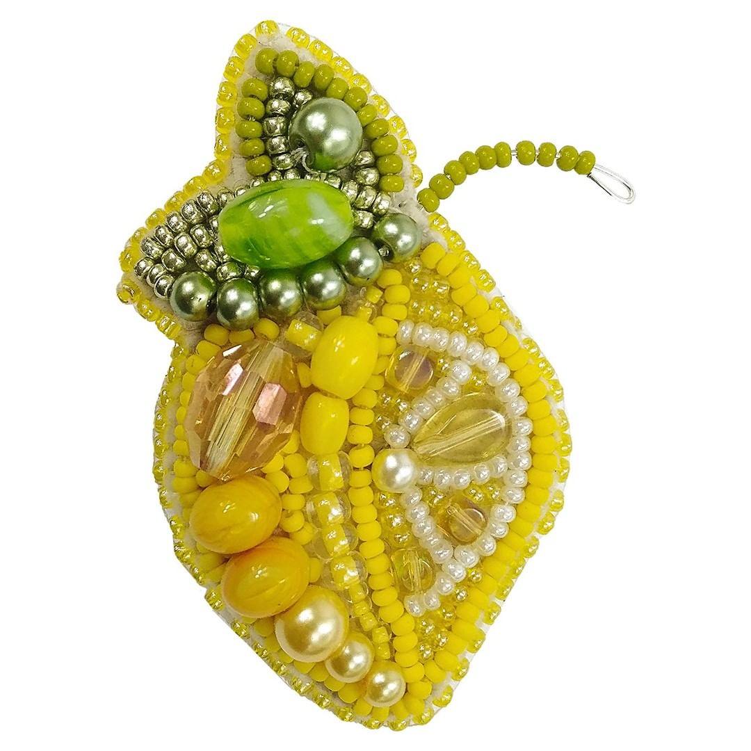 BP-240 Beadwork kit for creating broоch Crystal Art "Lemon" - Leo Hobby
