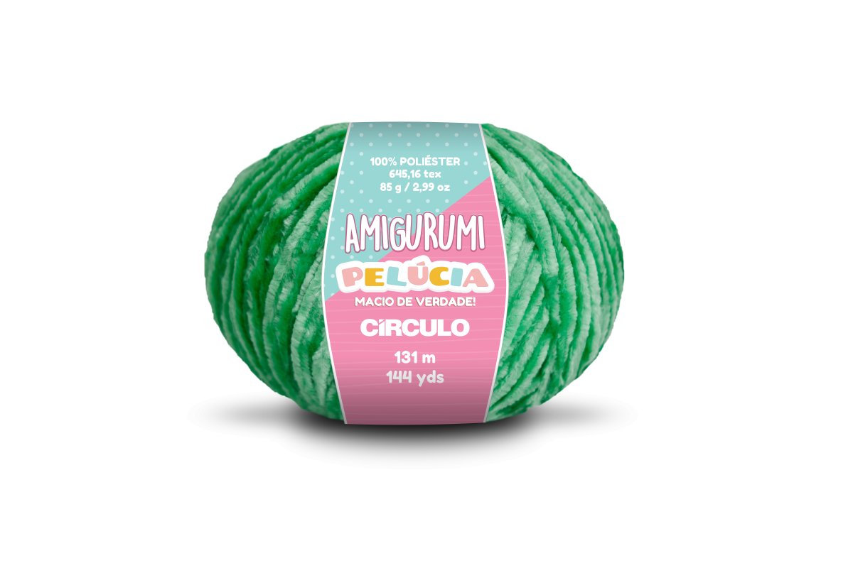 Circulo AMIGURUMI PELUCIA Garn aus 100 % Polyester, 131 m – 85 g, Farbe Brasilianisches Grün (400777-5767)