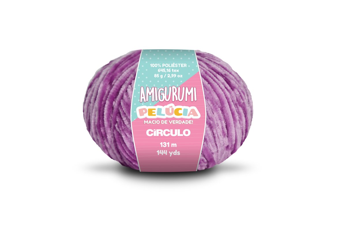 Circulo AMIGURUMI PELUCIA Garn aus 100 % Polyester, 131 m – 85 g, Farbe Lavendel (400777-6614)