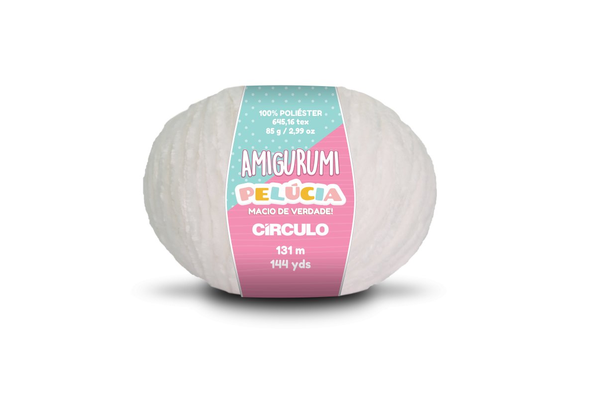 Circulo AMIGURUMI PELUCIA 100% Polyester Yarn, White Color (400777-8001)