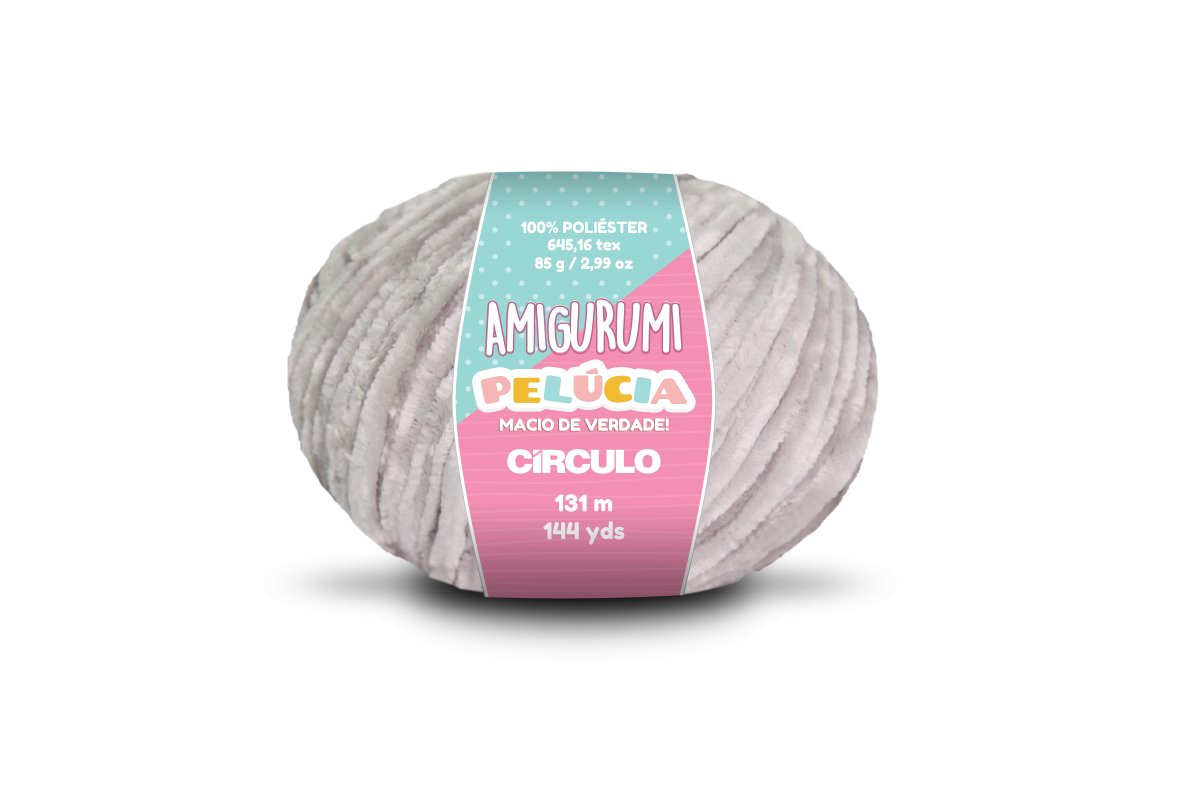 Circulo AMIGURUMI PELUCIA Garn aus 100 % Polyester, 131 m – 85 g, Farbe Grau (400777-8008)
