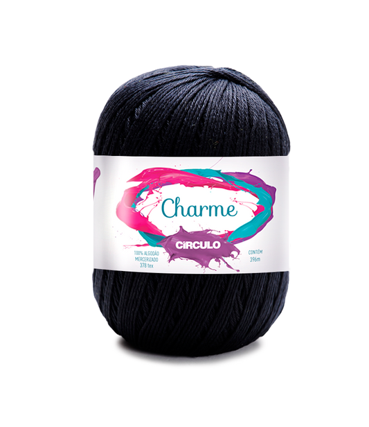 Circulo CHARME yarn 100% Cotton yarn 396m - 150g, Color Black (306100-8990)