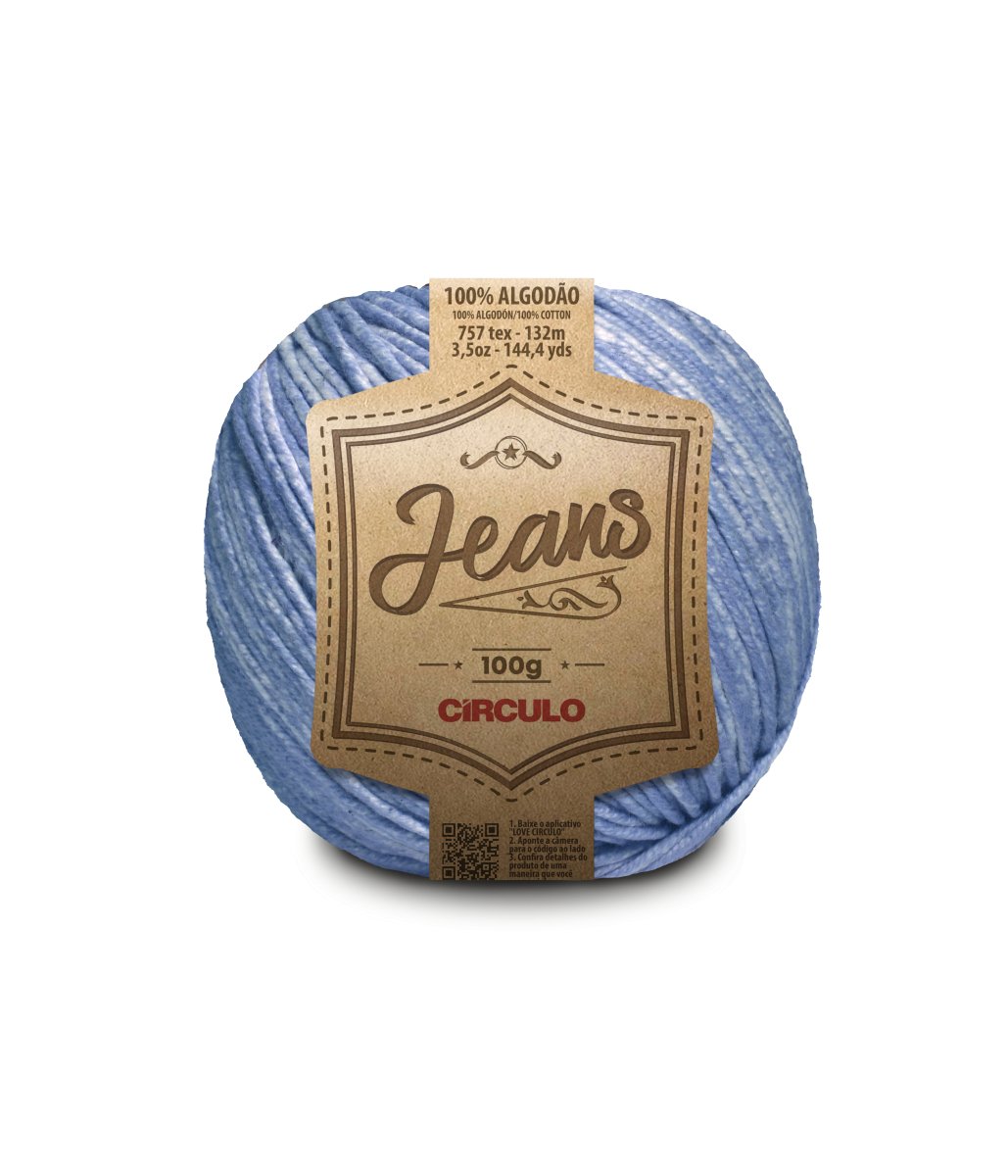 Circulo JEANS Fil 100% Coton 132m - 100g, Couleur Bleu Moyen (387851-8739)