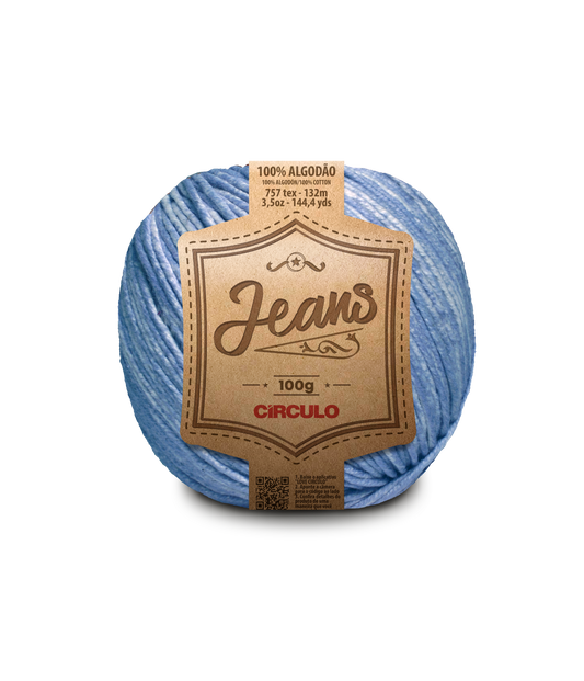 Circulo JEANS 100% Cotton yarn 132m - 100g, Color Middle Blue (387851-8739)