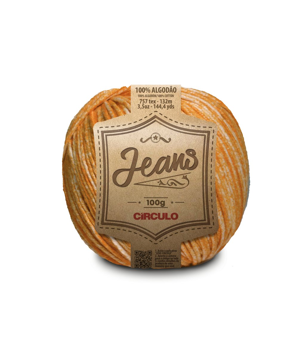 Circulo JEANS 100% Cotton yarn 132m - 100g, Color Dark Cheddar (387851-8747)