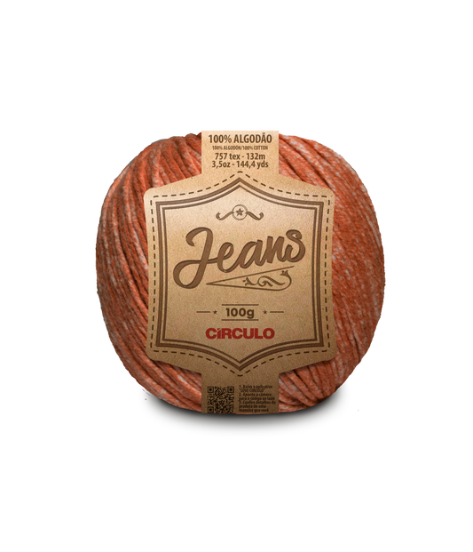 Circulo JEANS 100% Cotton yarn 132m - 100g, Color Rust (387851-8749)