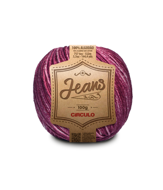 Circulo JEANS 100% Cotton yarn 132m - 100g, Color Bordo (387851-8752)