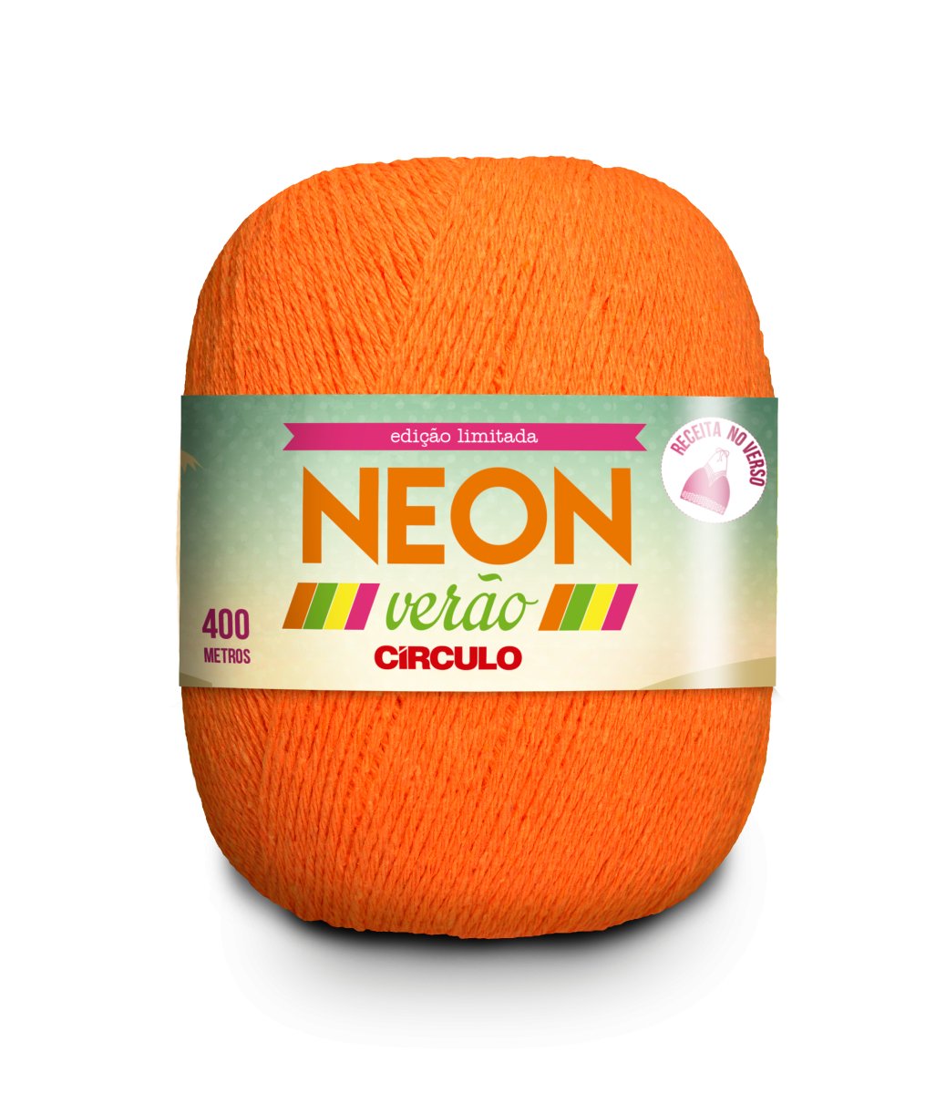 Filato Circulo NEON VERAO 50% cotone 50% poliestere 406 m - 150 g, colore arancione neon (337005-4270)