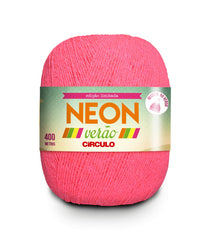 Filato Circulo NEON VERAO 50% cotone 50% poliestere 406 m - 150 g, colore rosa neon (337005-6372)