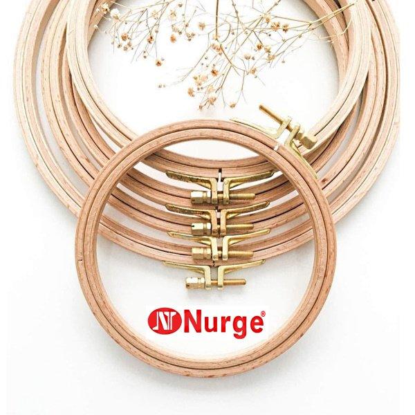 Nurge Polished Beech Embroidery Hoop with Screw depth 8 & 16 mm
