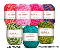 Circulo Natural Cotton Multicolor 4/6, Fio 100% Algodão para Crochê e Tricô, 226m/200g