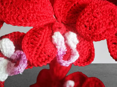 A crocheted orchid