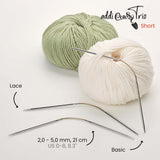 addiCraSyTrio Short - 21 cm Sock Knitting Needles Set with Brass Tips - Leo Hobby Marketplace