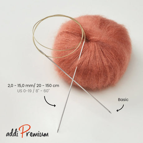 addiPremium Classic Circular Knitting Needles – Smooth Brass Tips, Gold Cable, Handcrafted in Germany - Leo Hobby Marketplace