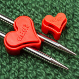 addiToGo Stitch Securing Heart Set - 2 - Piece Needle Stoppers for Knitting - Leo Hobby Marketplace