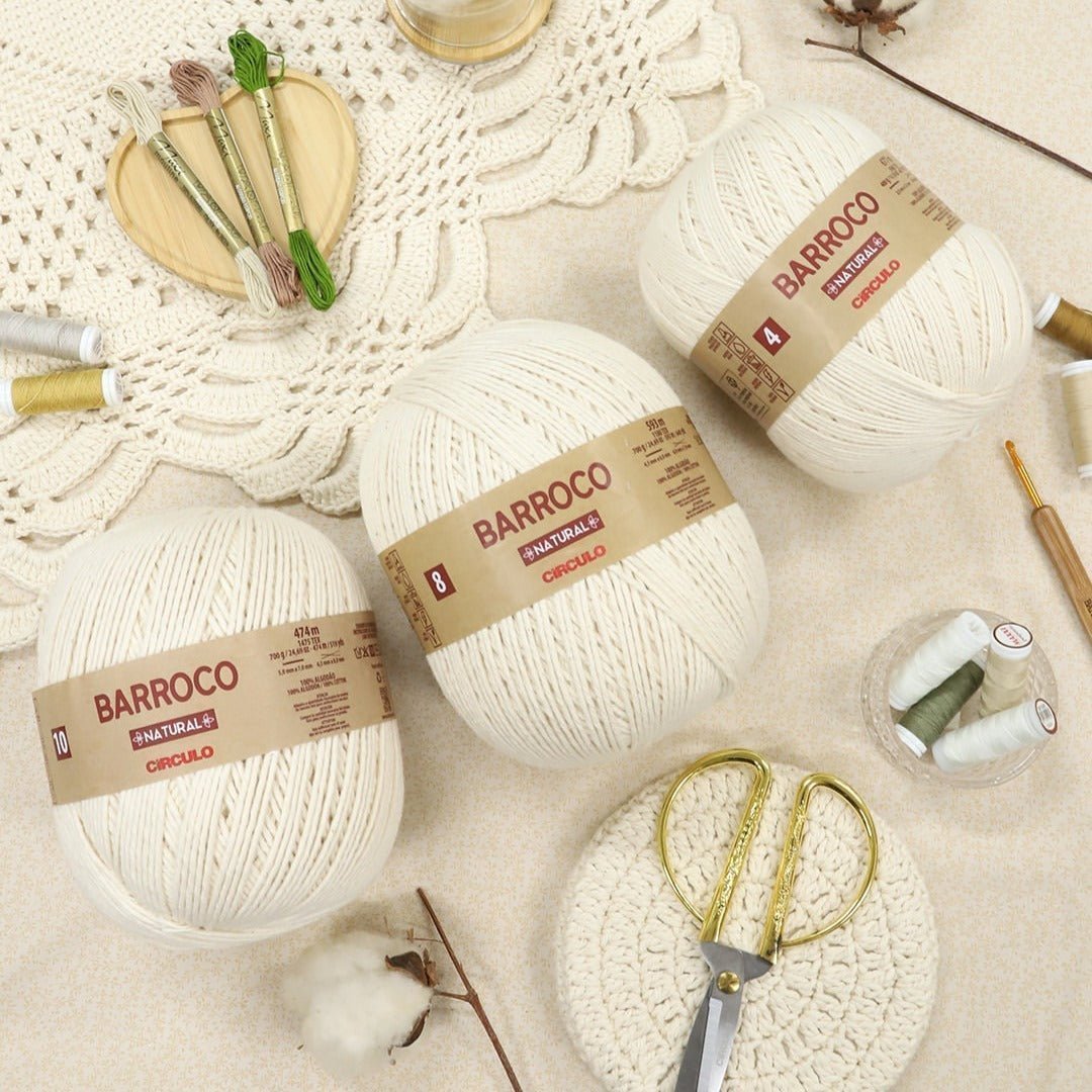 Textured view of Circulo Barroco Natural Cotton Yarn.