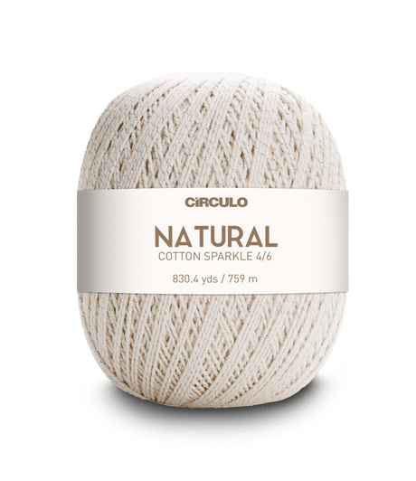 Circulo Barroco Natural Brilho Gold/Silver Yarn / Circulo Natural Cotton Sparkle Gold/ Silver Yarn, 400g - Leo Hobby Marketplace