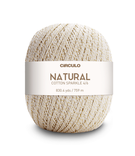 Circulo Barroco Natural Brilho Gold/Silver Yarn / Circulo Natural Cotton Sparkle Gold/ Silver Yarn, 400g - Leo Hobby Marketplace