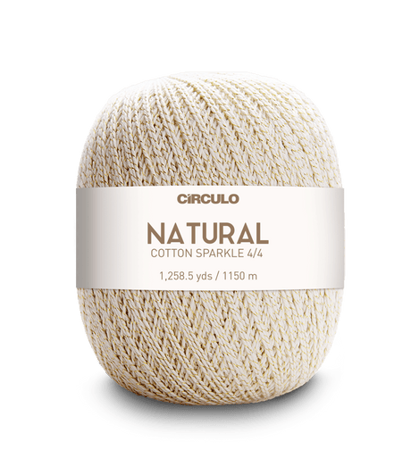 Circulo Barroco Natural Brilho Gold/Silver Yarn / Circulo Natural Cotton Sparkle Gold/ Silver Yarn, 400g - Leo Hobby Marketplace