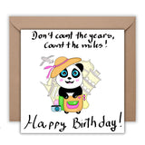 Don’t Count the Years, Count the Miles – Panda Travel Birthday Card | Cute Illustrated Greeting for Adventure Lovers - Leo Hobby Marketplace