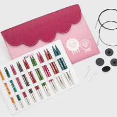 KnitPro Dreamz Deluxe – Conjunto de Agulhas Circulares Intercambiáveis | Pontas de 13 cm | 3,00–8,00 mm