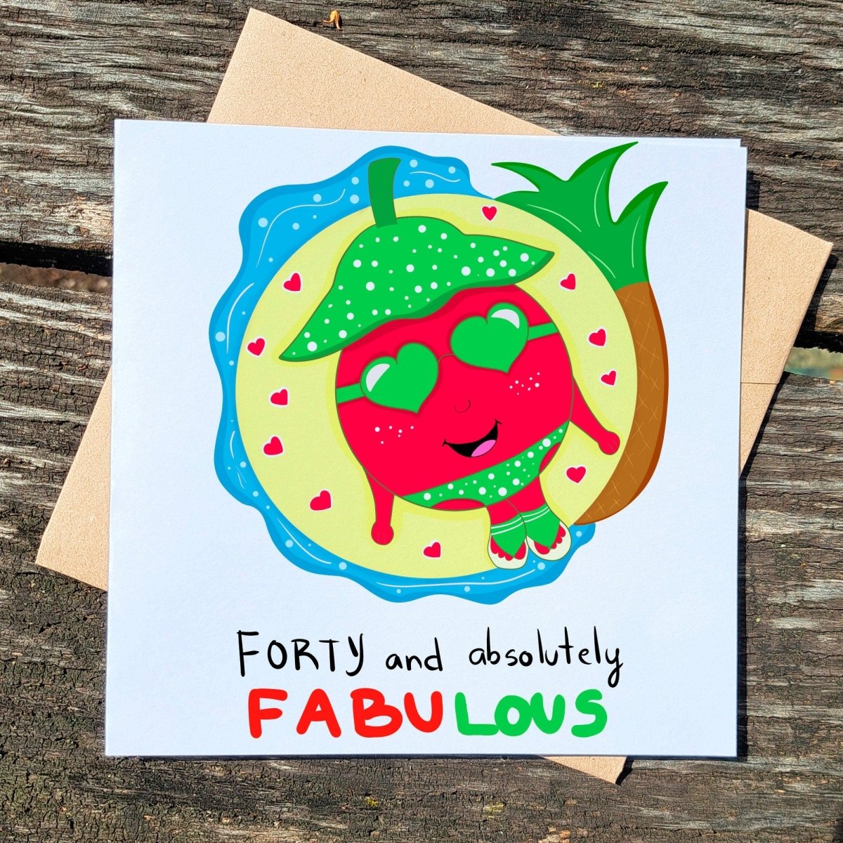 Forty Birthday Greeting Card, 40th bday Cards, 40 and Fabulous, Funny Cherry Postcards for her - Leo Hobby Marketplace