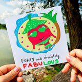 Forty Birthday Greeting Card, 40th bday Cards, 40 and Fabulous, Funny Cherry Postcards for her - Leo Hobby Marketplace