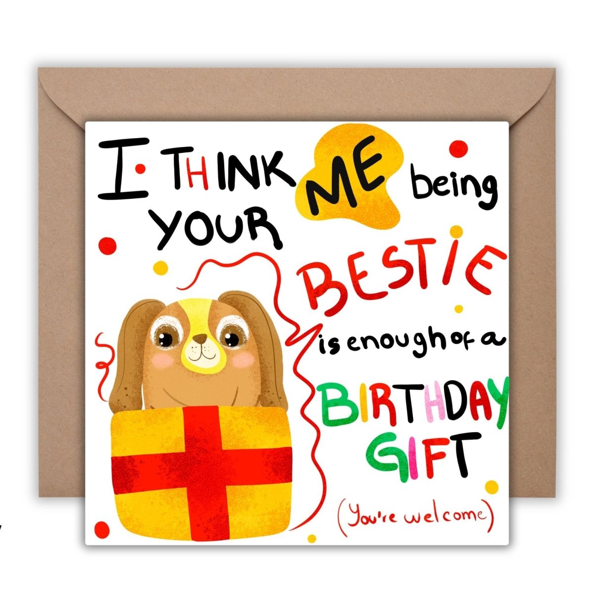 Funny Best Friend Card, Dog Years Card, Dog Birthday Card, Dog Lover Card, Rude Birthday Card, Card Bestie, Square Postcards - Leo Hobby Marketplace