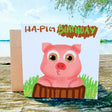 HA PIG Birthday Card, Funny Pig Pun Greetings Gift, Cute Pig Celebration Card, Adorable Birthday Wishes, Present Idea Animal Lovers - Leo Hobby Marketplace