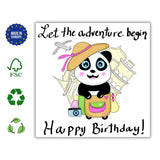 Happy Birthday Adventure Card, Greeting Card, Funny Panda Card, Love Trips Bday Postcard, Outdoor Cards, Couple Forest Card - Leo Hobby Marketplace