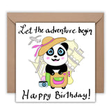 Happy Birthday Adventure Card, Greeting Card, Funny Panda Card, Love Trips Bday Postcard, Outdoor Cards, Couple Forest Card - Leo Hobby Marketplace