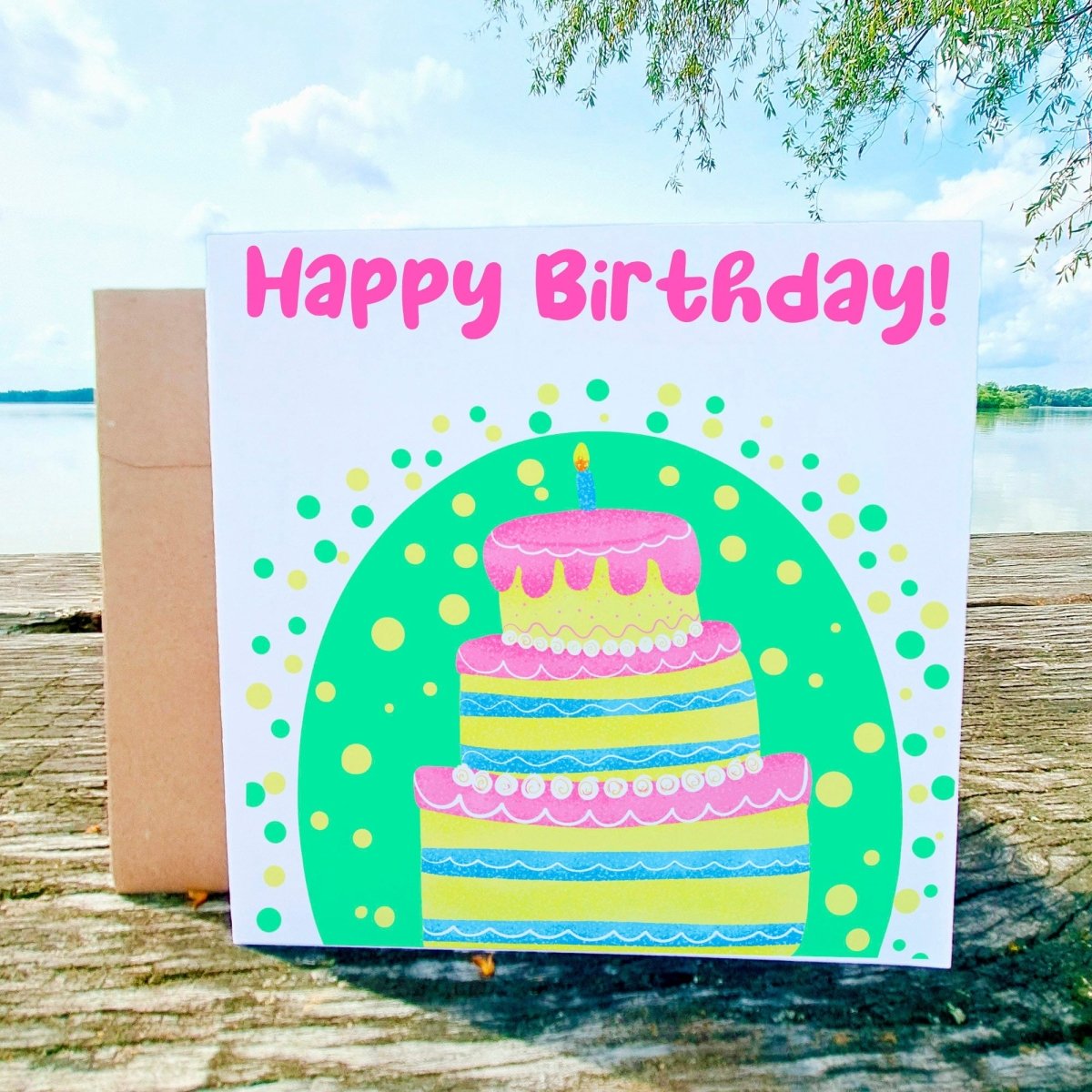 Happy birthday Cake Card, Greeting Birthday Card for girlfriend, sister - Leo Hobby Marketplace