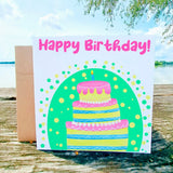 Happy birthday Cake Card, Greeting Birthday Card for girlfriend, sister - Leo Hobby Marketplace